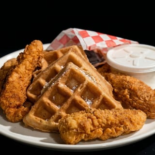 #4 - Chicken & Waffles W/ Side & Drink
